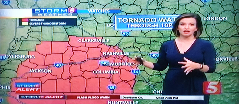 Tornado Watch in Tennessee - Februar 2019